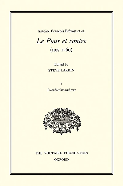 Antoine François Prévost et al., Le Pour et contre (nos 1-60)