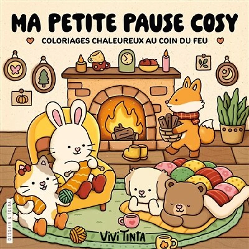 Ma petite pause cosy: coloriages chaleureux au coin du feu
