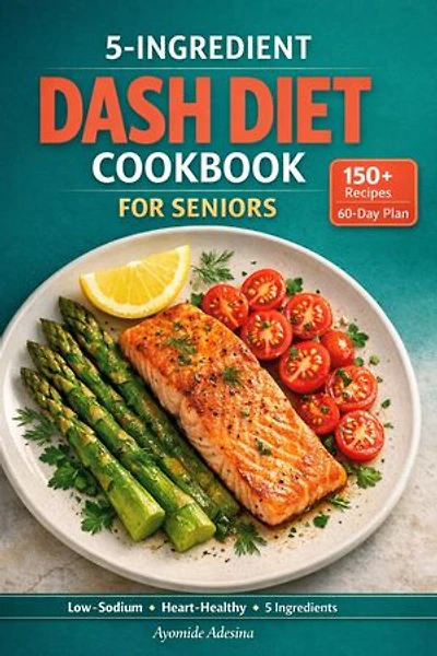 5-Ingredient DASH Diet Cookbook for Seniors: Lower Your Blood Pressure with 150+ Easy Heart-Healthy Recipes, a 60-Day Meal Plan, and Weekly Shopping Lists for Seniors
