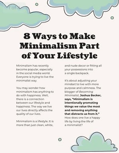 8 Way To Make A Minimalism Part OF Your Life Style