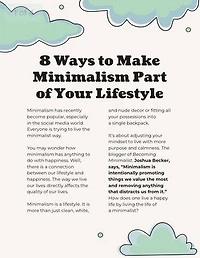 8 Way To Make A Minimalism Part OF Your Life Style