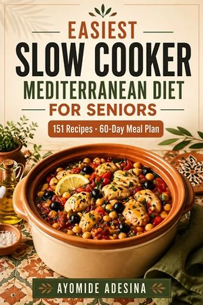 Easiest Slow Cooker Mediterranean Diet for Seniors: 150+ Easy One-Pot Mediterranean Recipes for Seniors — With Full Nutrition Data, a 60-Day Meal Plan, Slow Cooker Sizing Guide, and Swap Tips for Every Recipe