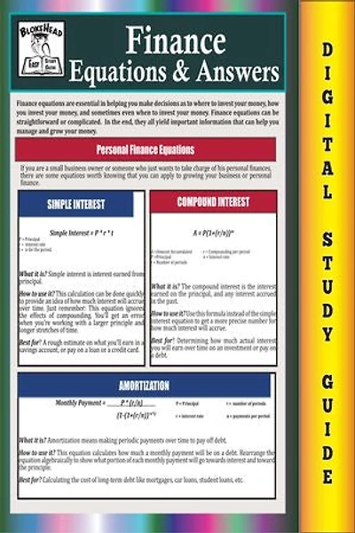 Finance Equations & Answers (Blokehead Easy Study Guide)