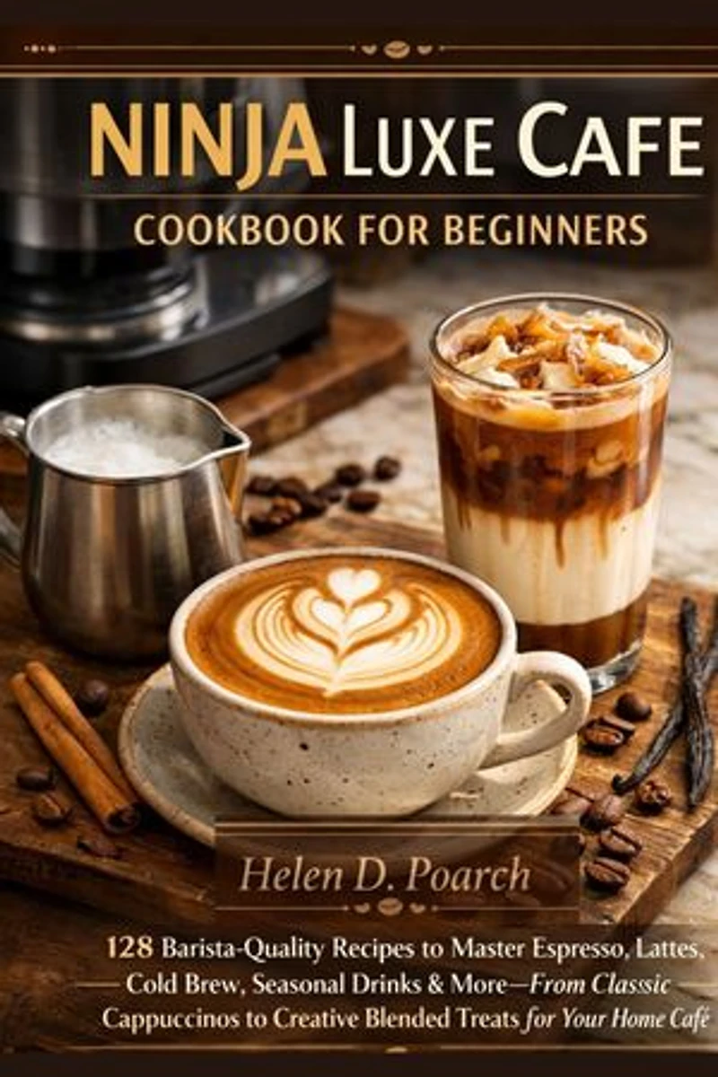 Ninja Luxe Cafe Cookbook For Beginners: 128 Barista-Quality Recipes to Master Espresso, Lattes, Cold Brew, Seasonal Drinks & More—From Classic Cappuccinos to Creative Blended Treats for Your Home Café