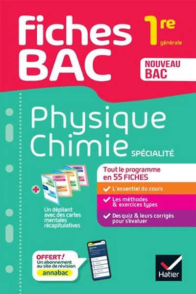 Fiches bac - Physique-Chimie 1re générale (spécialité): tout le programme en fiches de révision détachables