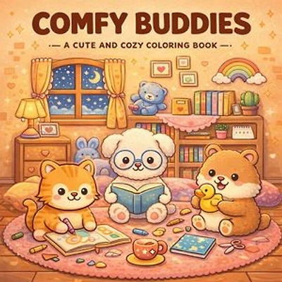Comfy Buddies: Coloring Book for Adults and Teens Featuring Cute Characters with Easy and Simple Designs for Relaxation