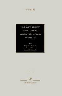 Author and Subject Cumulative Index, Including Tables of Contents: Volumes 1-24