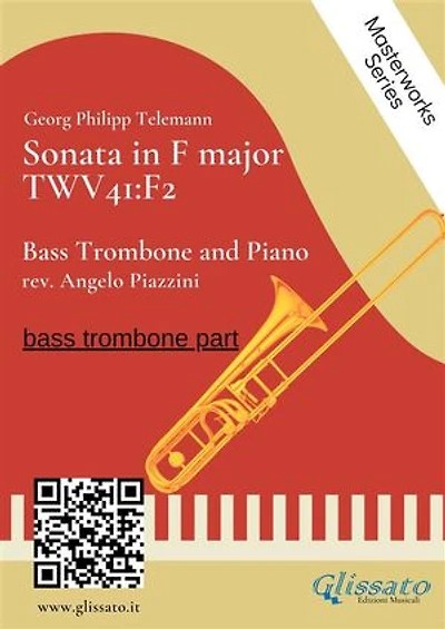 (trombone part) Sonata in F major - Bass Trombone and Piano: TWV41:F2
