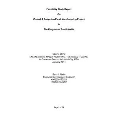 Feasibility Study Report on Control & Protection Panel Manufacturing in the Kingdom of Saudi Arabia