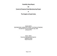 Feasibility Study Report on Control & Protection Panel Manufacturing in the Kingdom of Saudi Arabia