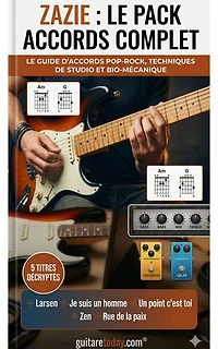 Pack Accords Guitare : Maîtriser le Son et le Jeu de Zazie: Technique, Réglages Amplis et Bio-mécanique : 5 Titres Pop-Rock Décryptés