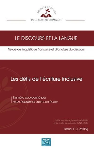 Les défis de l'écriture inclusive: 11.1 - 2019
