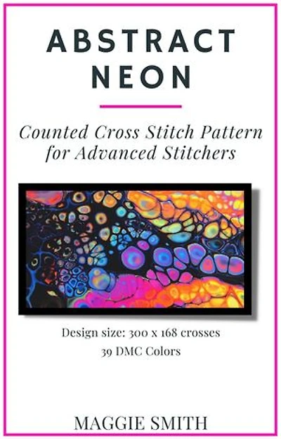 Abstract Neon Counted Cross Stitch Pattern for Advanced Stitchers: Abstract Cross Stitch
