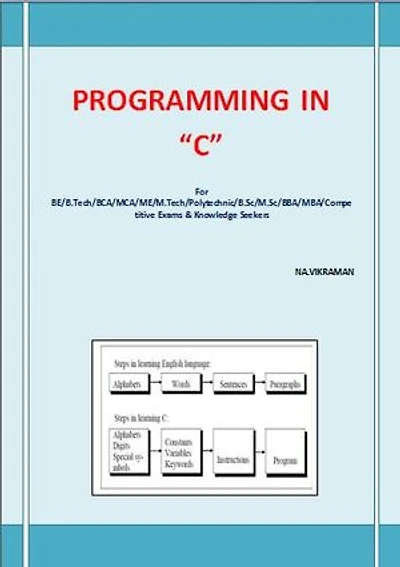PROGRAMMING IN “C”: This book has been written for the B.COM /LLB/ MBA/ BBA /ME /M.TECH /BE /B.Tech students.
