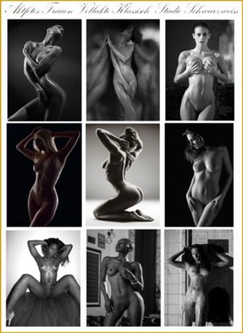 280 Frauen Vollaktfotos Studio Schwarzweiss.: Klassische, erlesene, hocherotische, hochauflösende Studio Vollaktfotos Frauen Schwarzweiss.