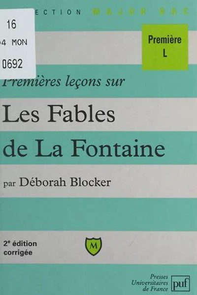 Premières leçons sur les Fables de La Fontaine