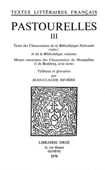 Pastourelles: Tome III