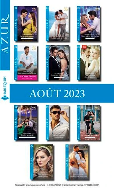 Pack mensuel Azur - 11 romans + 1 titre gratuit (Août 2023)