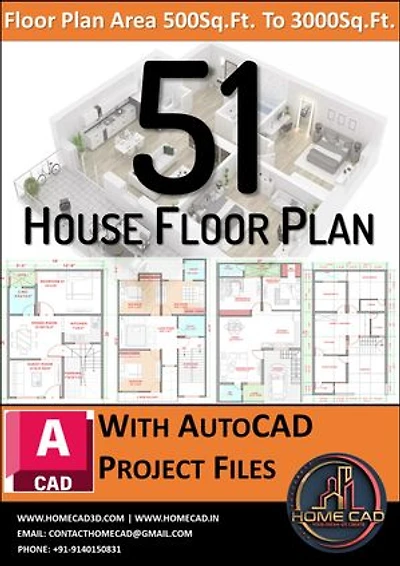 51 House Design Ebook: with AutoCAD Floor Plan
