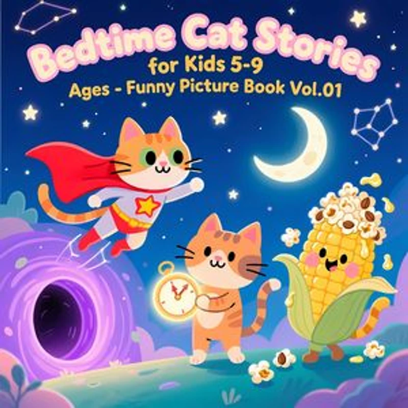 Bedtime Cat Stories for Kids 5-9 Ages - Funny Picture Book Vol.01 (5 Stories in Total)