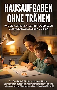 Hausaufgaben ohne Tränen: Wie Sie aufhören, Lehrer zu spielen und anfangen, Eltern zu sein: Der Survival-Guide für gestresste Eltern - Lernroutinen aufbauen, Machtkämpfe beenden und Verantwortung übertragen ohne schlechte Noten
