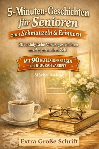 5-Minuten-Geschichten für Senioren zum Schmunzeln und Erinnern: 30 nostalgische Vorlesegeschichten aus der guten alten Zeit – Mit 90 Reflexionsfragen zur Biografiearbeit und zum gemeinsamen Erzählen