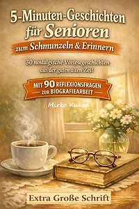 5-Minuten-Geschichten für Senioren zum Schmunzeln und Erinnern: 30 nostalgische Vorlesegeschichten aus der guten alten Zeit – Mit 90 Reflexionsfragen zur Biografiearbeit und zum gemeinsamen Erzählen