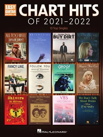 Chart Hits of 2021-2022: 13 Top Singles Arranged for Easy Guitar with Lyrics