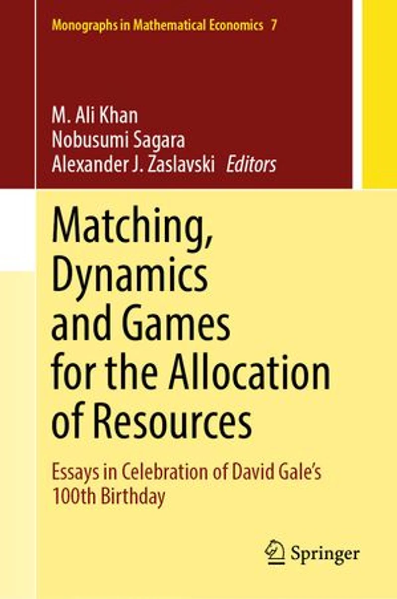 Matching, Dynamics and Games for the Allocation of Resources: Essays Celebration David Gale's 100th Birthday