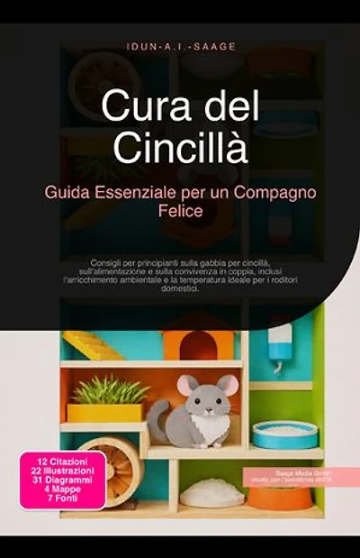 Cura del Cincillà: Guida Essenziale per un Compagno Felice: Consigli per principianti sulla gabbia per cincillà, sull'alimentazione e sulla convivenza in coppia, inclusi l'arricchimento ambientale e la temperatura ideale per i roditori domestici.