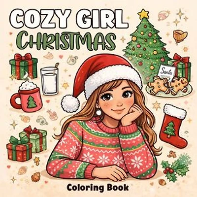 Cozy Girl Christmas: Coloring Book for Adults and Teens Featuring Christmas Vibes with Easy and Simple Designs for Relaxation