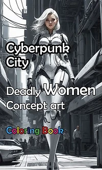 Cyberpunk City - Deadly Women Concept Art Coloring Book