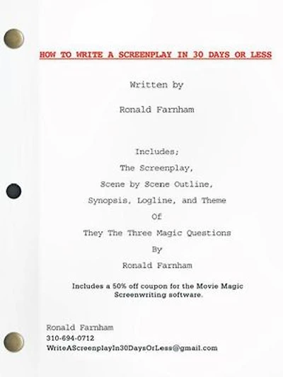 How To Write A Screenplay 30 Days Or Less
