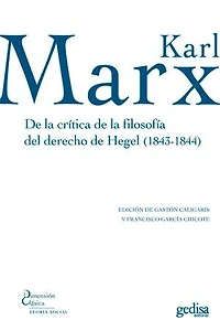 De la crítica de la filosofía del derecho de Hegel (1843-1844)
