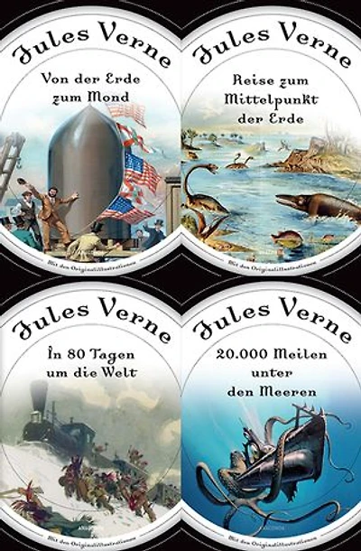20000 Meilen unter dem Meer, Reise zum Mittelpunkt der Erde, In 80 Tagen um die Welt, Von der Erde zum Mond (4in1-Bundle): Vier Klassiker von Jules Verne in einem Band