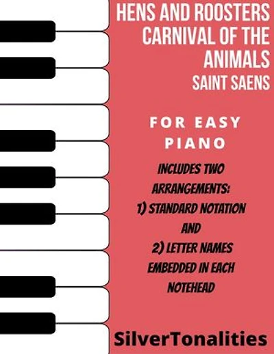 Hens and Roosters Carnival of the Animals Easy Piano Sheet Music Combo