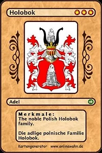 The noble Polish Holobok family. Die adlige polnische Familie Holobok.