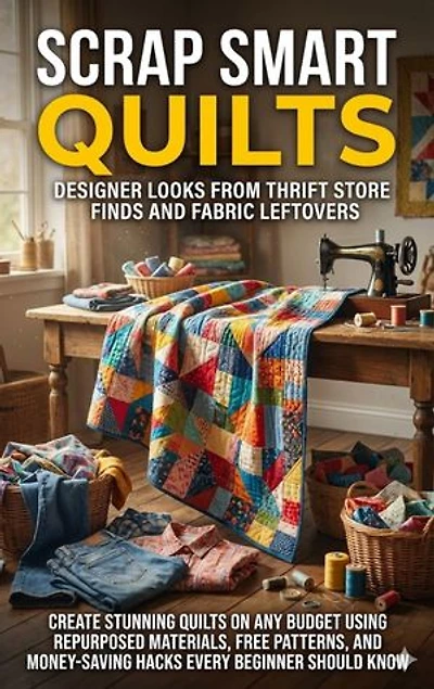 Scrap Smart Quilts: Designer Looks from Thrift Store Finds and Fabric Leftovers: Create Stunning Quilts on Any Budget Using Repurposed Materials, Free Patterns, and Money-Saving Hacks Every Beginner Should Know