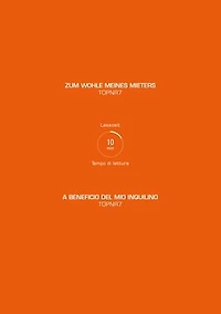 ZUM WOHLE MEINES MIETERS / A BENEFICIO DEL MIO INQUILINO