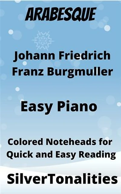 Arabesque Easy Piano Sheet Music with Colored Notation