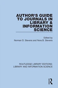 Author's Guide to Journals Library and Information Science