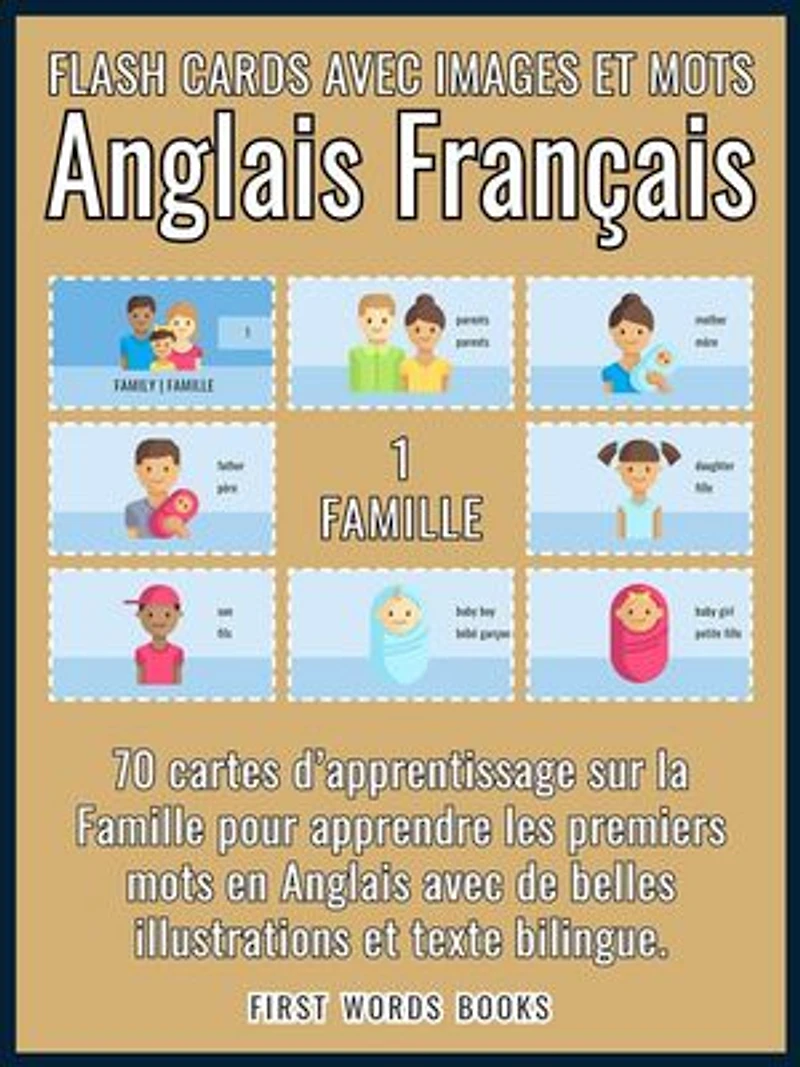 1 - Famille - Flash Cards avec Images et Mots Anglais Français: 70 Cartes Mentales pour Apprendre Facilement le Vocabulaire Anglais