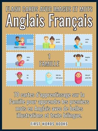 1 - Famille - Flash Cards avec Images et Mots Anglais Français: 70 Cartes Mentales pour Apprendre Facilement le Vocabulaire Anglais