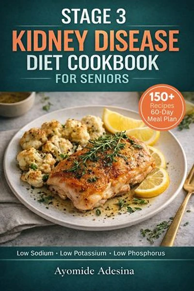 Stage 3 Kidney Disease Diet Cookbook for Seniors: 150+ Easy Low-Sodium, Low-Potassium Recipes for Seniors Managing Stage 3 CKD, Diabetes, or High Blood Pressure — with a 60-Day Renal Meal Plan