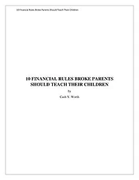 10 FINANCIAL RULES BROKE PARENTS SHOULD TEACH THEIR CHILDREN