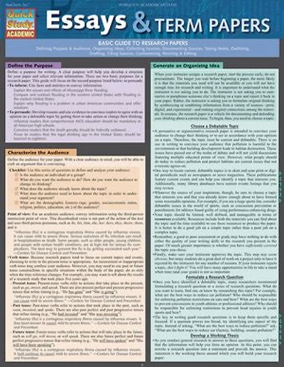 Essays & Term Papers: QuickStudy Laminated Reference Guide