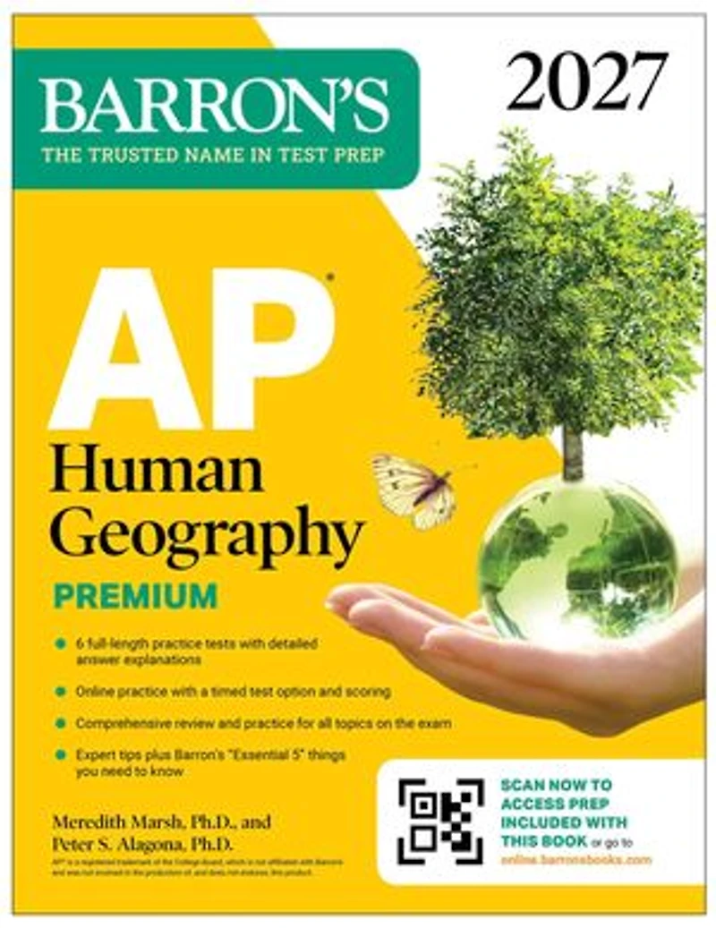 AP Human Geography Premium, 2027: Prep Book with 6 Practice Tests+ Comprehensive Review + Online