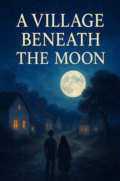 A Village Beneath the Moon: The courtyard of the moon is on the village as if someone...