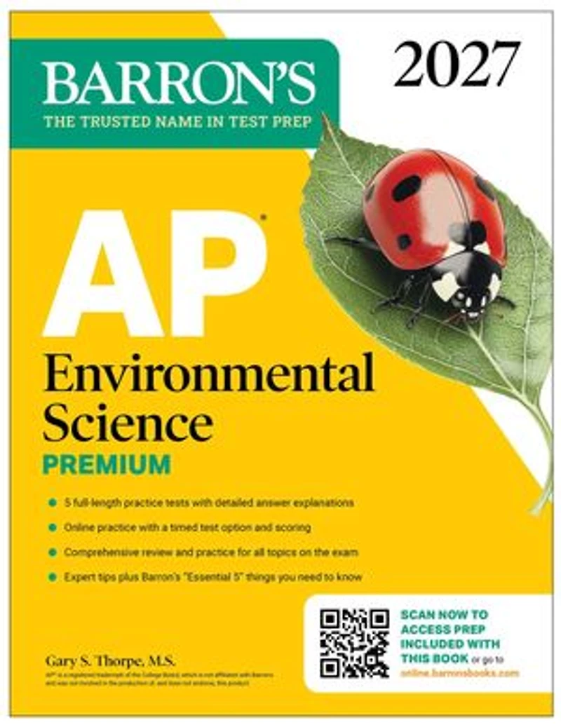 AP Environmental Science Premium, 2027: Prep Book With 5 Practice Tests + Comprehensive Review Online