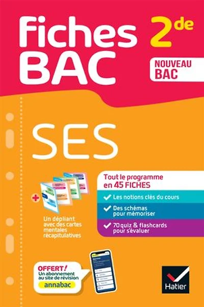 Fiches bac - SES 2de: tout le programme en fiches de révision détachables